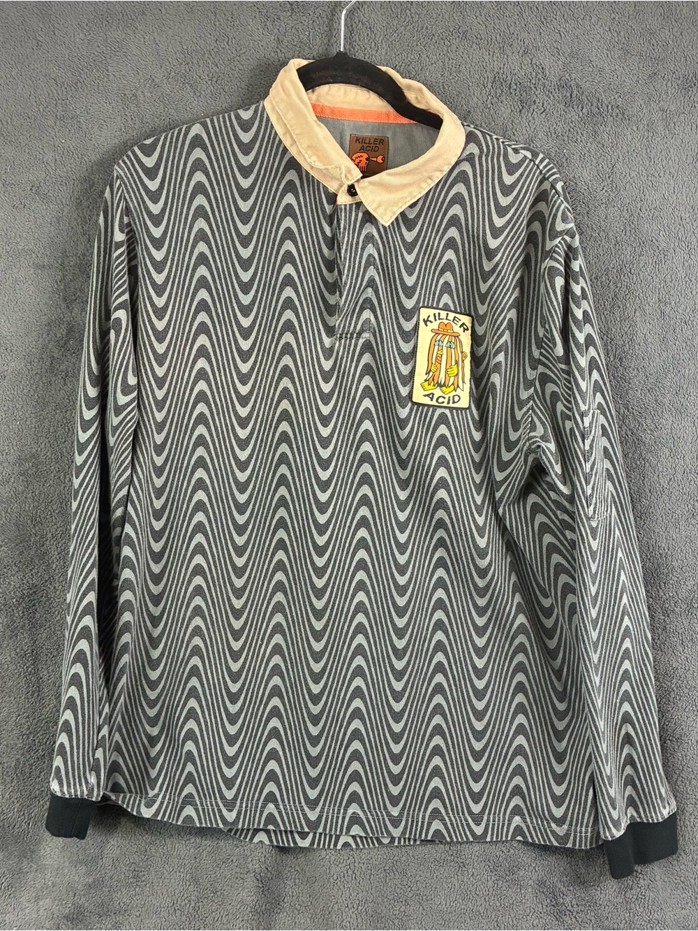 Killer asset, long sleeve rugby style polo size large